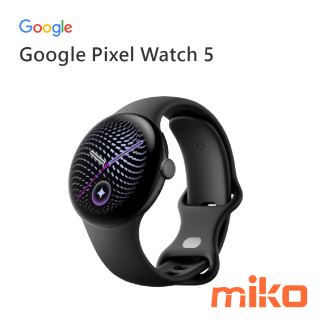 Google Pixel Watch 5 霧黑色鋁製錶殼-曜石黑運動錶帶